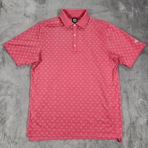 FootJoy Shirt Mens Medium Pink Weather Icon Print Golf Polo Performance Stretch